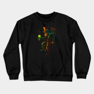 Psychedelic Leprechaun With Beer #2 Crewneck Sweatshirt